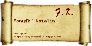 Fonyó Katalin névjegykártya